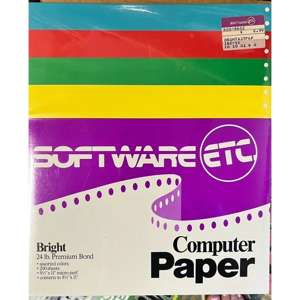 Over 1500 Sheets Dot Matrx Tractor Feed Computer Paper Continuous NOS